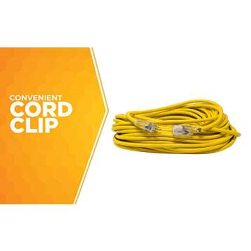 Woods 12-Gauge Heavy Duty 100 ft Extension Cord for Safe Power