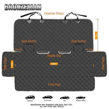 BRONZEMAN Waterproof Heavy-Duty Car Seat Cover for Pets