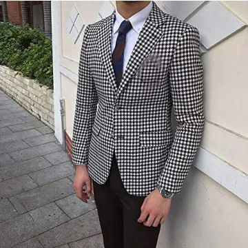 Premium Houndstooth Slim Fit Tuxedo Jacket Online