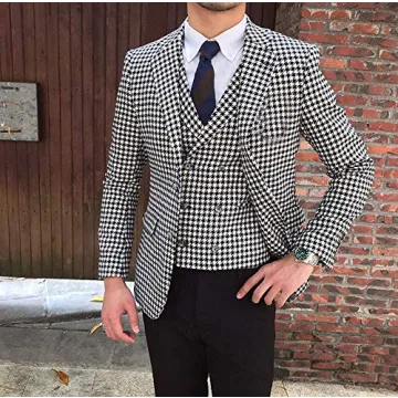 Premium Houndstooth Slim Fit Tuxedo Jacket Online