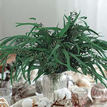 Real Seeded Eucalyptus Stems, Preserved Greenery Branches for Shower, 16'' Natural Real Eucalyptus L...