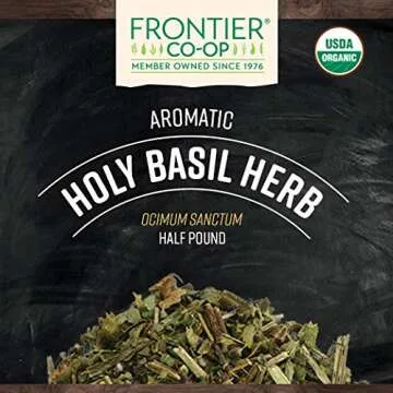 Frontier Co-op Organic Tulsi Holy Basil Herb, 8oz Bulk Bag - Highly Aromatic with Minty Flavor - Per...