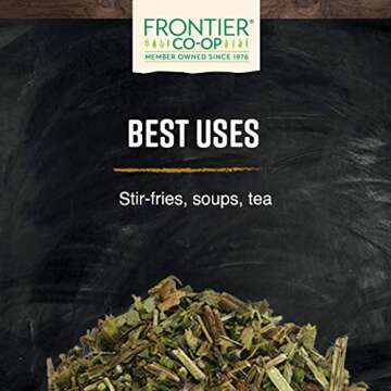 Frontier Co-op Organic Tulsi Holy Basil Herb, 8oz Bulk Bag - Highly Aromatic with Minty Flavor - Perfect for Cooking, Tulsi Tea & Herbal Uses, Kosher