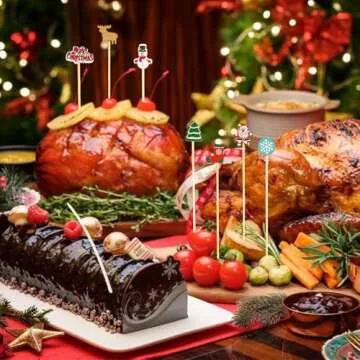 100PCS Christmas Cocktail Picks for Festive Entertaining