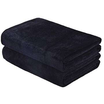 HOPESHINE Home Gyms Towel Set – Quick Dry Microfiber Fitness Towels (2-Pack Black)