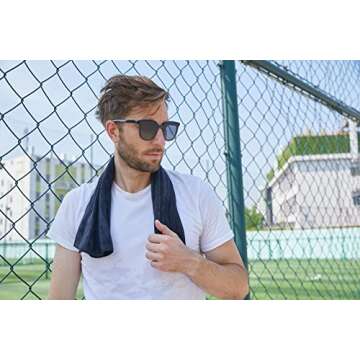 HOPESHINE Microfiber Gym Towels Quick Dry Travel Set in Black