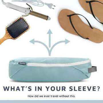 Extra Large Compression Packing Cube 6 Piece Set for Travel and Check Luggage by TRIPPED Travel Gear (Teal and White)