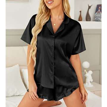 HOTOUCH Women's Silk Satin Pajama Set - Elegant & Comfy Sleepwear