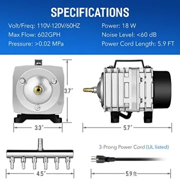 Simple Deluxe LGPUMPAIR38 Air Pump for Aquarium and Hydroponics