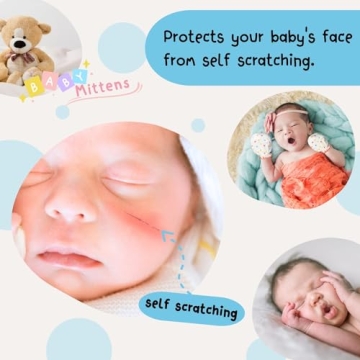 RATIVE Newborn Baby Organic Cotton Mittens - 9 Pairs for Infants