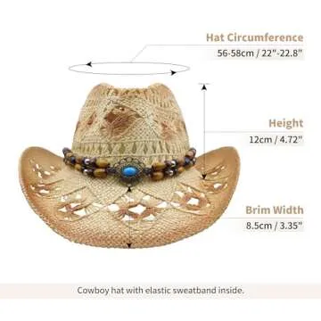 Stylish SAJUZEN Straw Cowboy Hat for All Occasions