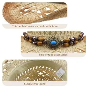 Stylish SAJUZEN Straw Cowboy Hat for All Occasions