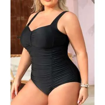 Plus Size Vintage One Piece Swimsuit for Women