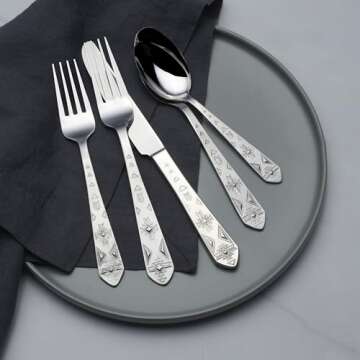 Towle Everyday Pueblo 20-Piece Stainless Steel Flatware Set, Service for 4