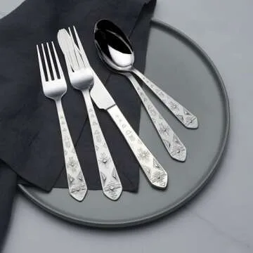 Towle Everyday Pueblo 20-Piece Stainless Steel Flatware Set, Service for 4