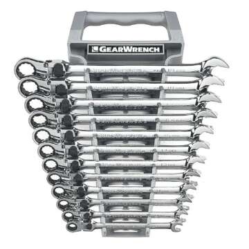 GEARWRENCH 12 Pc. 12 Pt. XL Locking Flex Head Ratcheting Combination Wrench Set, Metric - 85698