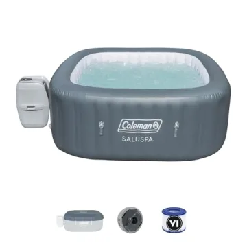 Bestway Coleman Hawaii AirJet Large Square 4 to 6 Person Inflatable Hot Tub Portable Outdoor Spa wit...