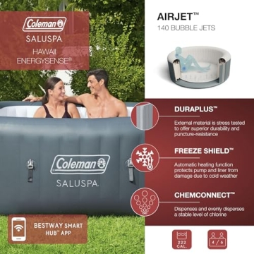 Bestway Coleman Hawaii Inflatable Hot Tub for 4-6 People