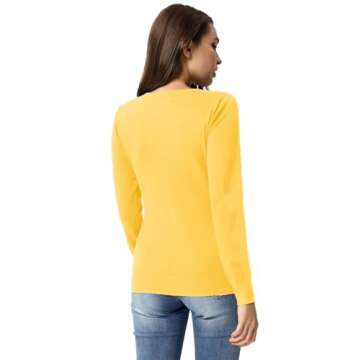 GRACE KARIN Women's Lightweight Yellow Cardigan Sweater