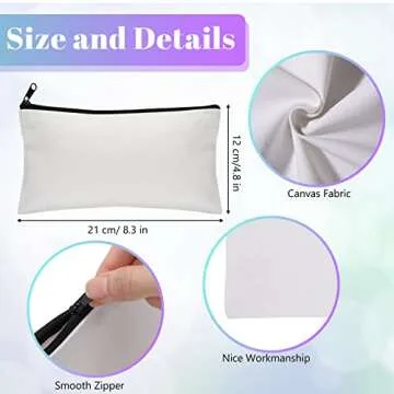 Wesiti 28 Piece Blank Canvas Tote and Makeup Bag Bulk Plain Cotton Tote with Handle Cosmetic Pouch with Zipper Reusable Grocery Bag for DIY Sublimation Embroidery Craft Wedding Christmas Gift