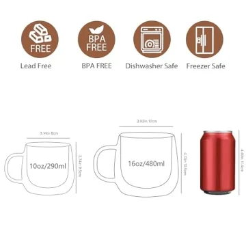 Elegant Double Walled Glass Coffee Mugs for All