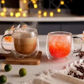 Elegant Double Walled Glass Coffee Mugs for All