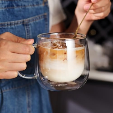 Elegant Double Walled Glass Coffee Mugs for All