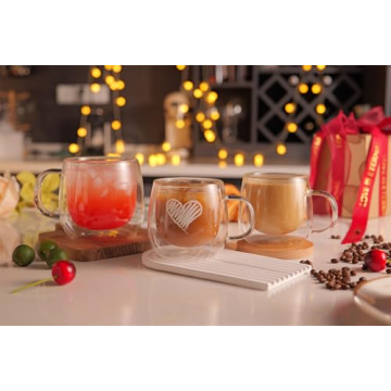 Elegant Double Walled Glass Coffee Mugs for All