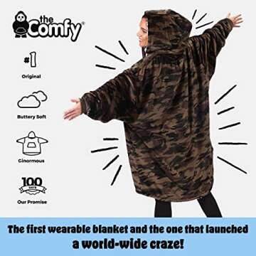 THE COMFY Original | Oversized Microfiber & Sherpa Wearable Blanket, Seen On Shark Tank, One Size Fits All