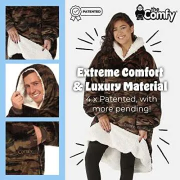 THE COMFY Original | Oversized Microfiber & Sherpa Wearable Blanket, Seen On Shark Tank, One Size Fits All