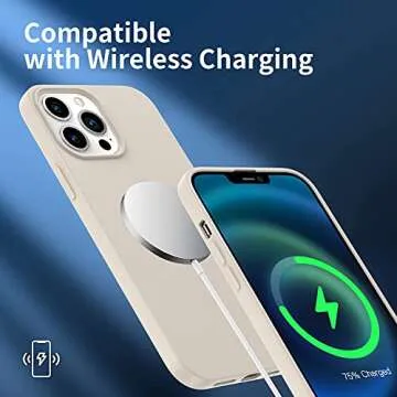 Amytor Designed for iPhone 13 Pro Max Case, Silicone Ultra Slim Shockproof Phone Case with Soft Anti-Scratch Microfiber Lining, [Enhanced Camera Protection] 6.7 inch (Stone)