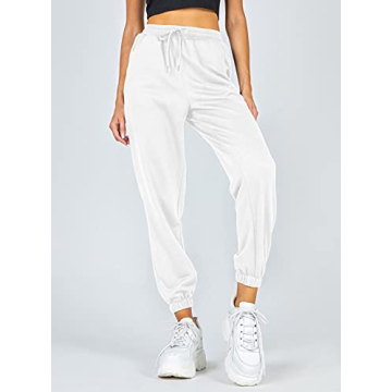 Ezymall Womens Comfy High Waisted Sweatpants with Pockets