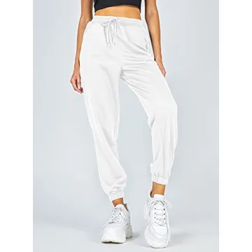 Ezymall Womens Comfy High Waisted Sweatpants with Pockets