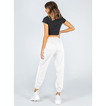 Ezymall Womens Comfy High Waisted Sweatpants with Pockets