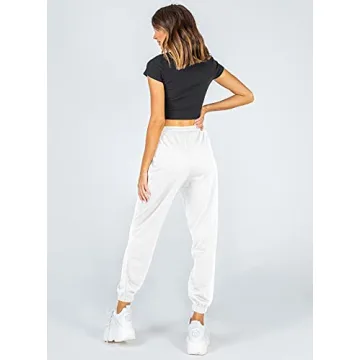 Ezymall Womens Comfy High Waisted Sweatpants with Pockets