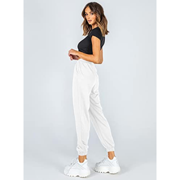 Ezymall Womens Comfy High Waisted Sweatpants with Pockets