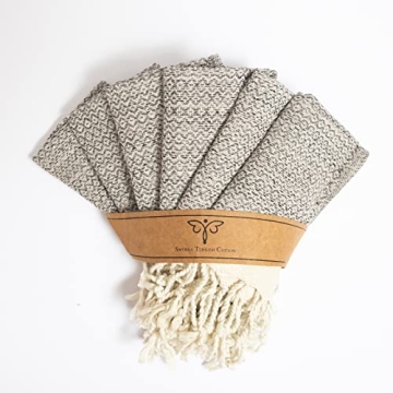 SMYRNA TURKISH COTTON Vintage Series Kitchen Dish Towels Pack of 6, Machine Washable Wash Cloths, Ul...