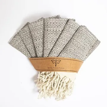 SMYRNA TURKISH COTTON Vintage Series Kitchen Dish Towels Pack of 6, Machine Washable Wash Cloths, Ul...