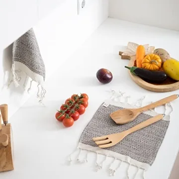 Smyrna Turkish Cotton Kitchen Towels - Soft & Absorbent Pack of 6