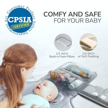 Alatino Portable Changing Pad - Compact & Stylish Diaper Clutch