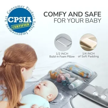 Alatino Portable Changing Pad - Compact & Stylish Diaper Clutch