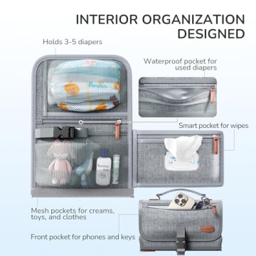 Alatino Portable Changing Pad - Compact & Stylish Diaper Clutch