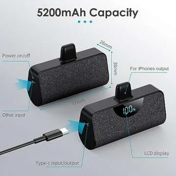 Portable iPhone Charger 5200mAh 20W PD Fast Charging