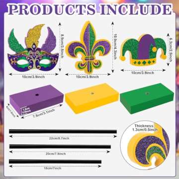 Mardi Gras Tiered Tray Decor Set - Vibrant 3 Piece Wood Collection