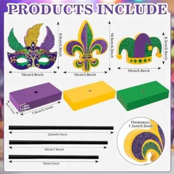 Mardi Gras Tiered Tray Decor Set - Vibrant 3 Piece Wood Collection