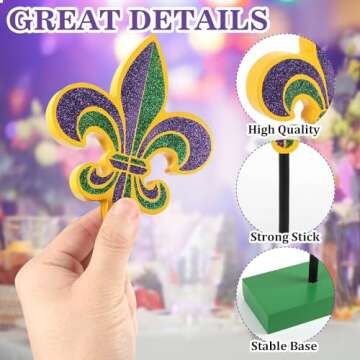 Mardi Gras Tiered Tray Decor Set - Vibrant 3 Piece Wood Collection