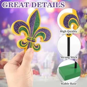 Mardi Gras Tiered Tray Decor Set - Vibrant 3 Piece Wood Collection