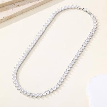 Heart Tennis Necklace - Elegant Jewelry for Women