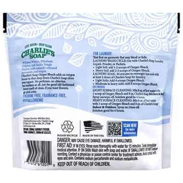Charlie's Soap Color Safe Chlorine Free Oxygen Bleach Powder