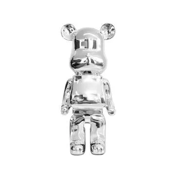 Giant Bear Sculpture with Elegant Chrome Finish| Modern Art Figurine for Home, Office Decor | Unique...